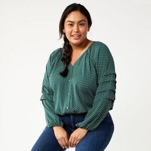 Plus Size DRAPER JAMES RSVP Three Quarter Sleeve Bodysuit Size 1X NWT